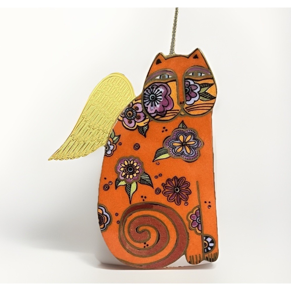 Laurel Burch Christmas Ornament Angeli-Cats ROSITA Bradford Cat Angel Porcelain‎